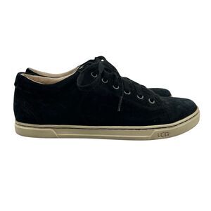 UGG Australia Womens 9.5 Sneakers Black Suede Tomi Low Top Lace Up Shoes 1005484